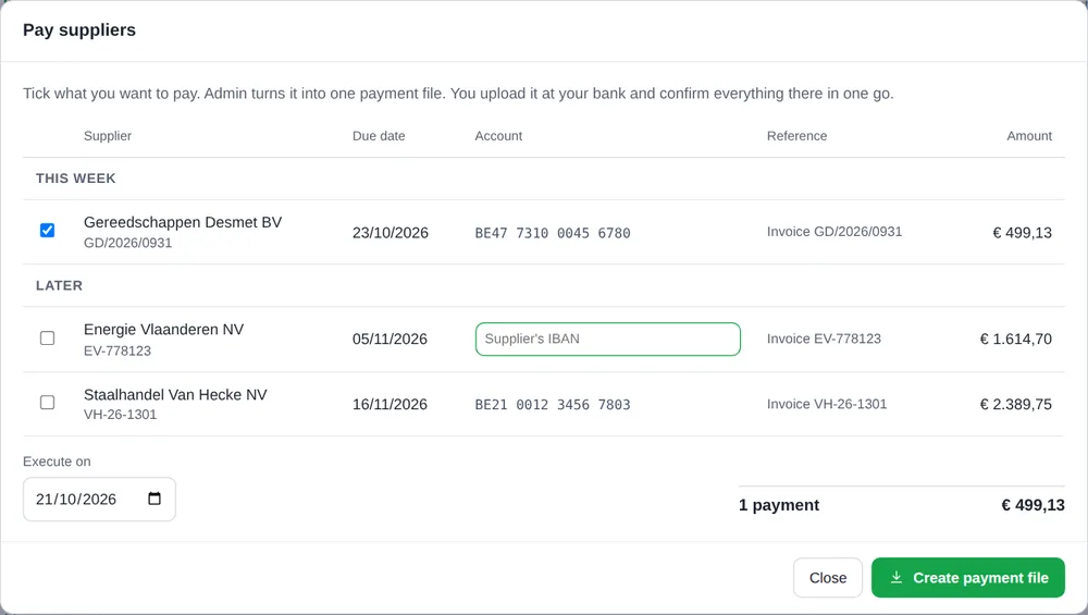 Pay suppliers